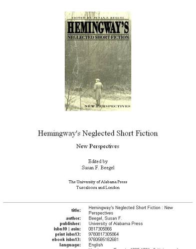 Hemingway's Neglected Short Fiction