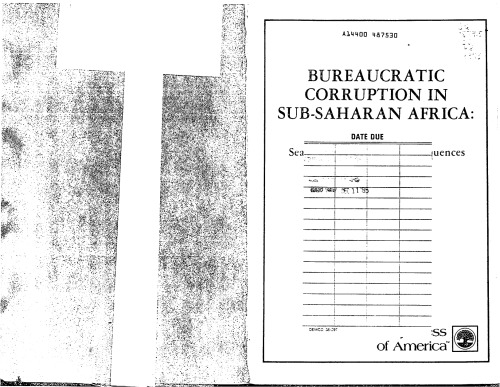 Bureaucratic Corruption In Sub Saharan Africa