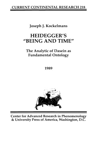 Heidegger's Being and Time the Analytic of Dasein as Fundamental Ontology