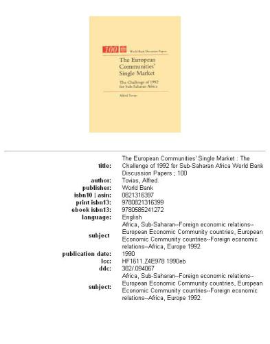 The European Communities' Single Market