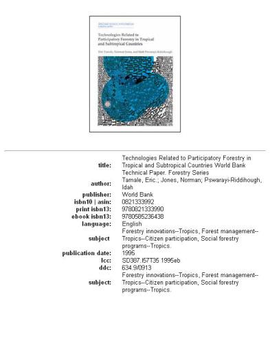 Technologies Related to Participatory Forestry in Tropical and Subtropical Countries