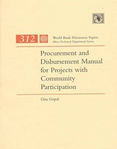 Procurement And Disbursement Manual For Projects With Community Participation