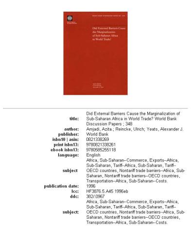 Did External Barriers Cause the Marginalization of Sub-Saharan Africa in World Trade?