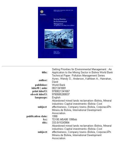 Setting Priorities for Environmental Management