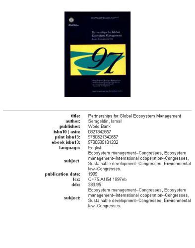 Partnerships for Global Ecosystem Management -- Science, Economics and Law