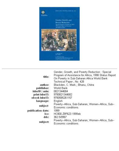 Gender, Growth And Poverty Reduction