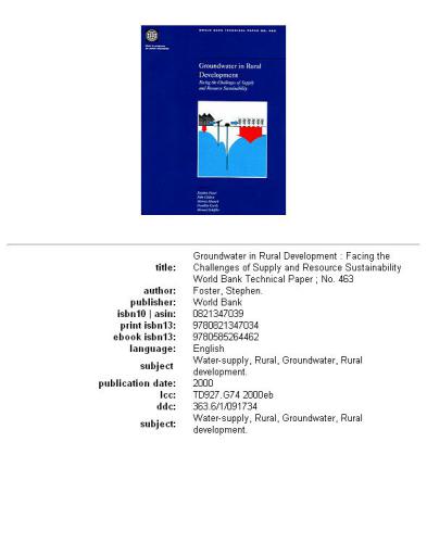 Groundwater in Rural Development