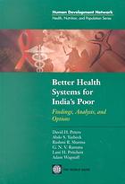 Better Health Systems for India's Poor