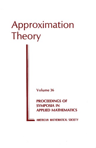 Approximation Theory (Proceedings of Symposia in Applied Mathematics)