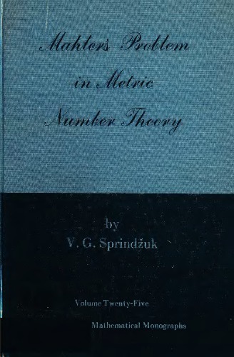 Mahler's problem in metric number theory, (Translations of mathematical monographs)