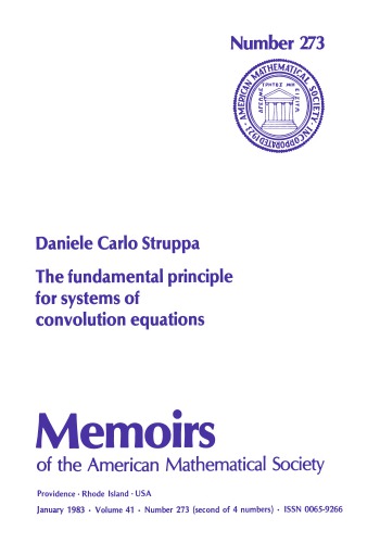 Fundamental Principle for Systems of Convolution Equations (Memoirs of the American Mathematical Society)