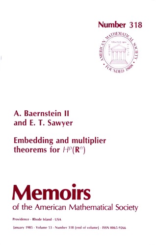 Embedding and Multiplier Theorems for Hp (Memoirs of the American Mathematical Society)