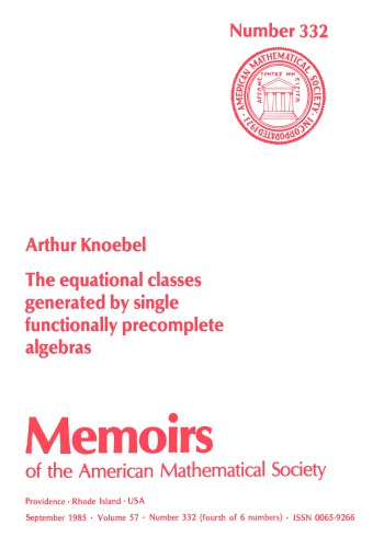 The Equational Classes Generated By Single Functionally Precomplete Algebras