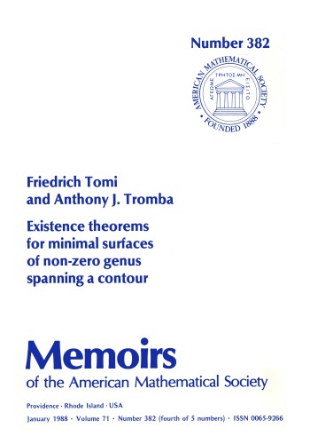 Existence Theorems for Minimal Surfaces of Non-Zero Genus Spanning a Contour