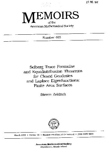 Selberg Trace Formulae and Equidistribution Theorems for Closed Geodesics