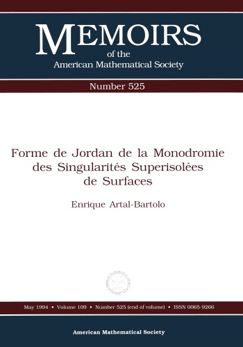 Forme De Jordan De La Monodromie Des Singuarités Superisolées De Surfaces