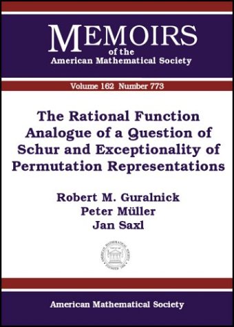 The Rational Function Analogue Of A Question Of Schur And Exceptionality Of Permutation Representations