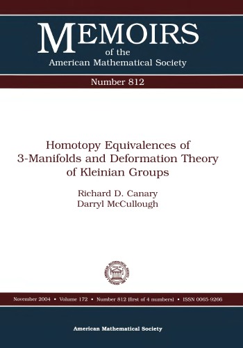 Homotopy Equivalences of 3-Manifolds and Deformation Theory of Kleinian Groups