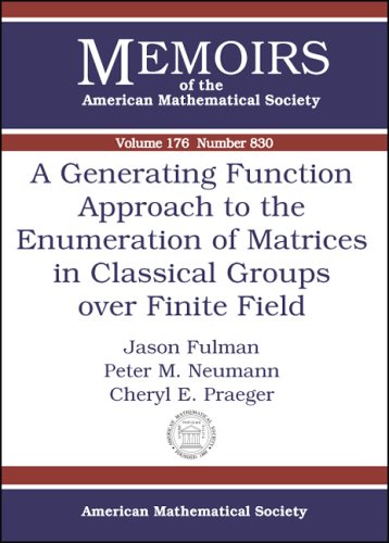 A Generating Function Approach to the Enumeration of Matrices in Classical Groups Over Finite Fields