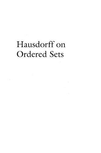 Hausdorff on Ordered Sets