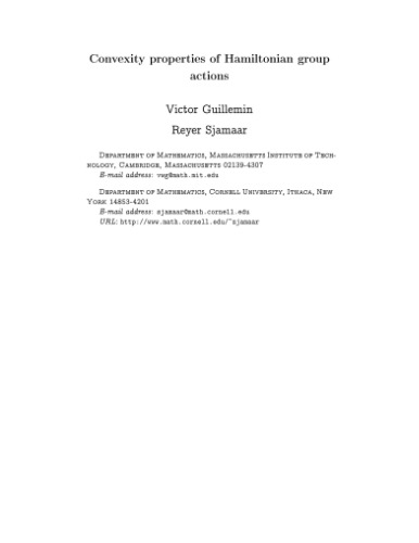 Convexity Properties of Hamiltonian Group Actions