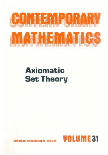 Axiomatic Set Theory (Contemporary Mathematics)