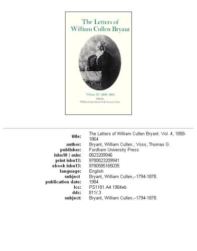 The Letters of William Cullen Bryant