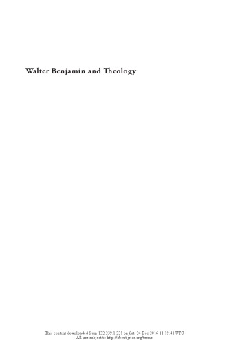 Walter Benjamin and Theology