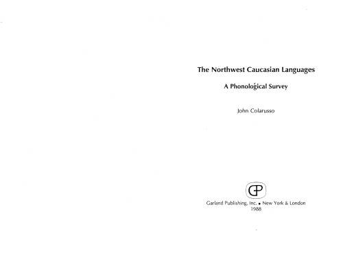 Northwest Caucasian Languages