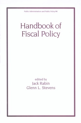 Handbook of Fiscal Policy