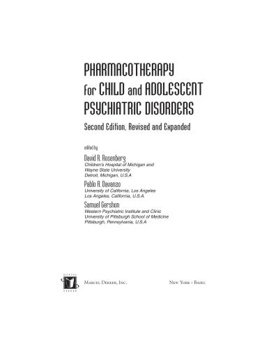 Pharmacotherapy for Child and Adolescent Psychiatric Disorders