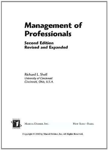 Management of Professionals, Revised and Expanded