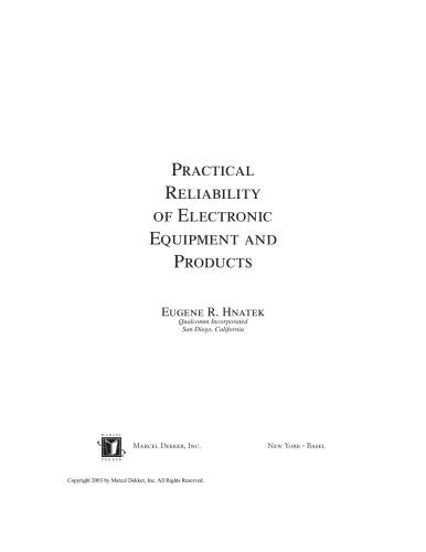 Practical Reliability of Electronic Equipment and Products