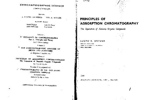 Principles Of Adsorption Chromatography