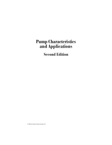 Pump Characteristics and Applications