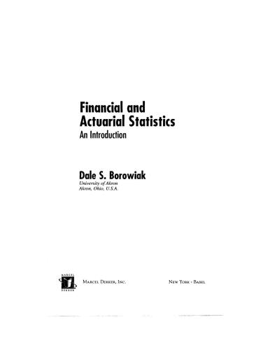 Financial and Actuarial Statistics