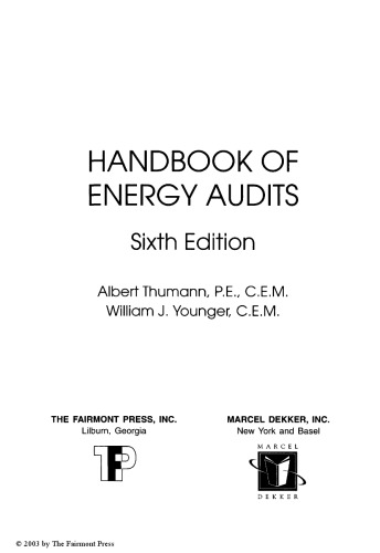 Handbook Of Energy Audits