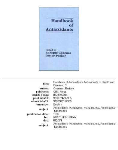 Handbook of Antioxidants