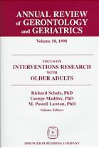 Annual Review of Gerontology and Geriatrics, Volume 18, 1998