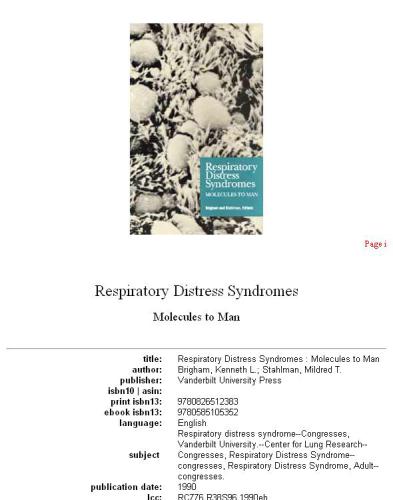 Respiratory Distress Syndromes