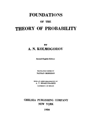 Foundations Of The Theory Of Probability