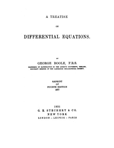 A treatise on differential equations