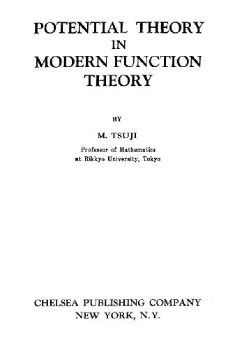 Potential Theory In Modern Function Theory