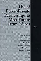 Use of Public-Private Partnerships to Meet Future Army Needs