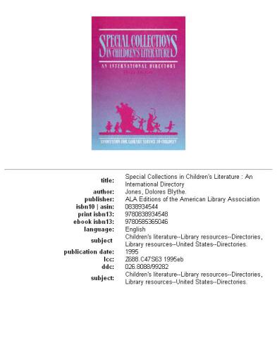 Special Collections in Children's Literature