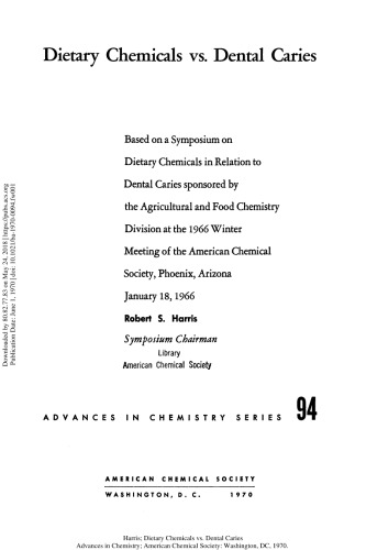 Dietary chemicals vs. dental caries; based on a Symposium on Dietary Chemicals in Relation to Dental Caries.