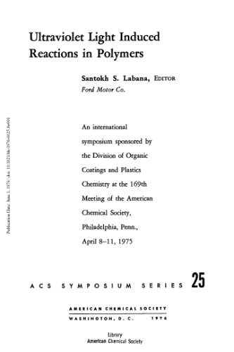 Ultraviolet light induced reactions in polymers