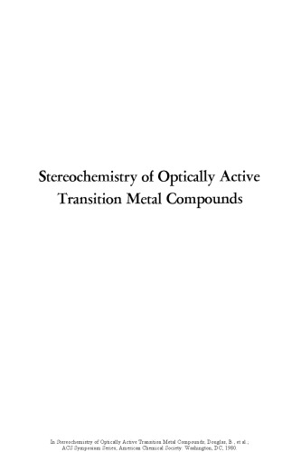 Stereochemistry of optically active transition metal compounds : based on a symposium