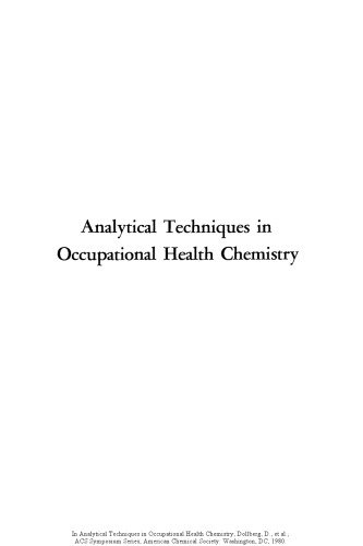 Analytical techniques in occupational health chemistry.