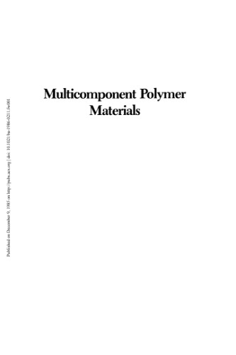 Multicomponent Polymer Materials (Advances in Chemistry Series)